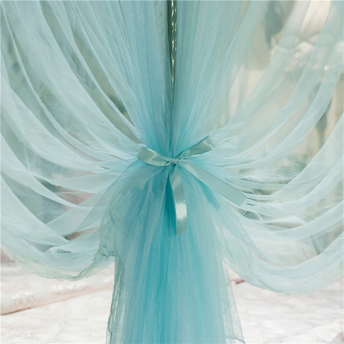 91家纺网 家纺一手货源 找家纺 冉美家纺 2026新款宫廷蚊帐 皇冠 恋情 幻彩 缤纷 繁花-水绿