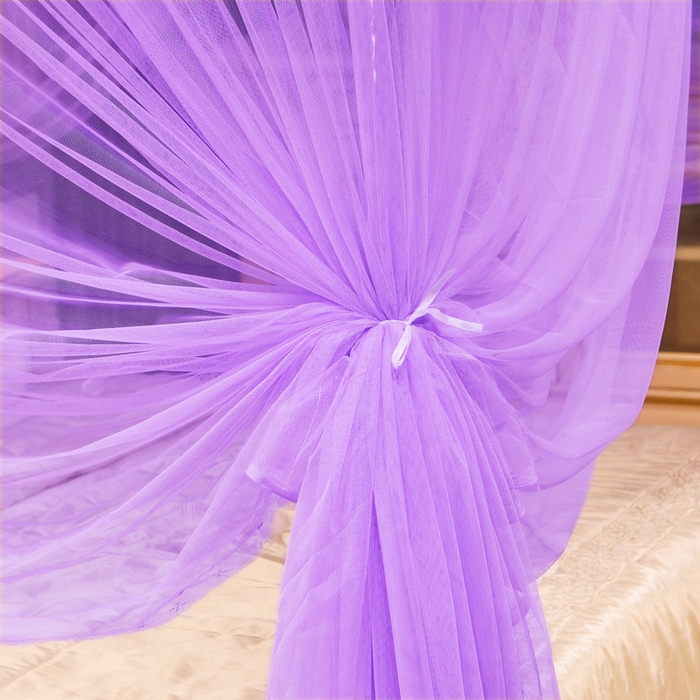 91家纺网 家纺一手货源 找家纺 冉美家纺 2026新款宫廷蚊帐 皇冠 恋情 幻彩 缤纷 皇冠-紫色