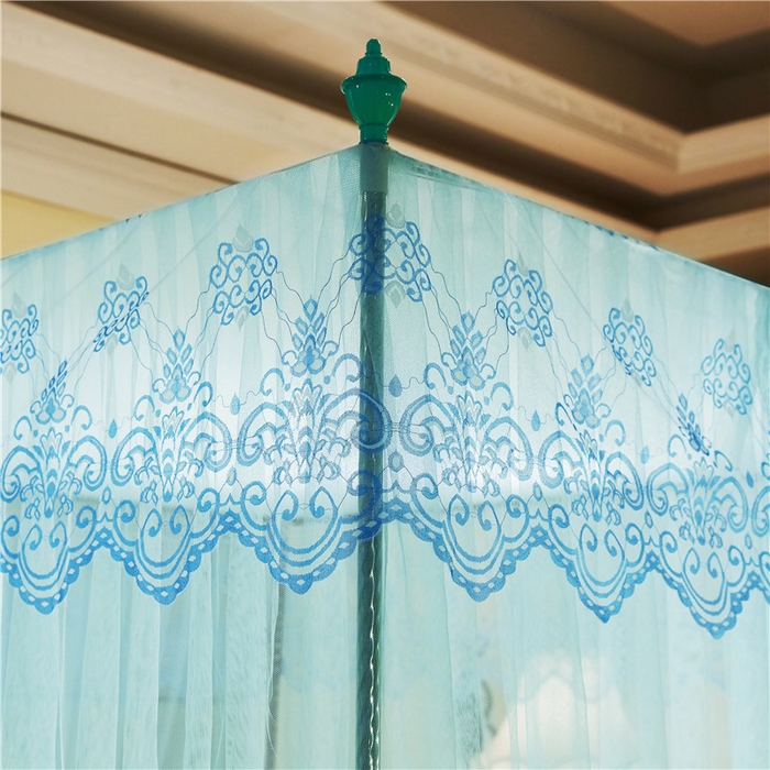 91家纺网 家纺一手货源 找家纺 冉美家纺 2026新款宫廷蚊帐 皇冠 恋情 幻彩 缤纷 繁花-水绿