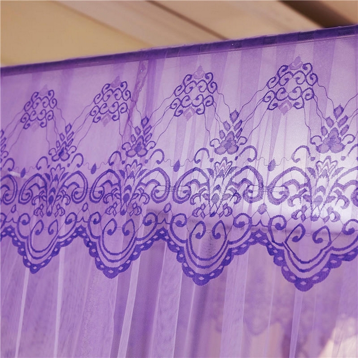 91家纺网 家纺一手货源 找家纺 冉美家纺 2026新款宫廷蚊帐 皇冠 恋情 幻彩 缤纷 繁花-紫色