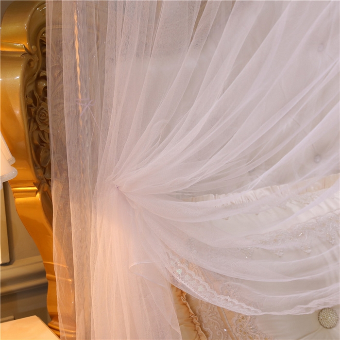 91家纺网 家纺一手货源 找家纺 冉美家纺 2026新款宫廷蚊帐 皇冠 恋情 幻彩 缤纷 幻彩-白色