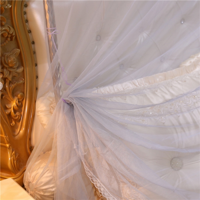 91家纺网 家纺一手货源 找家纺 冉美家纺 2026新款宫廷蚊帐 皇冠 恋情 幻彩 缤纷 幻彩-灰色