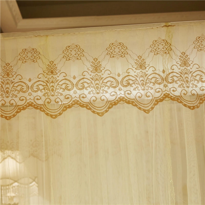 91家纺网 家纺一手货源 找家纺 冉美家纺 2026新款宫廷蚊帐 皇冠 恋情 幻彩 缤纷 繁花-米黄