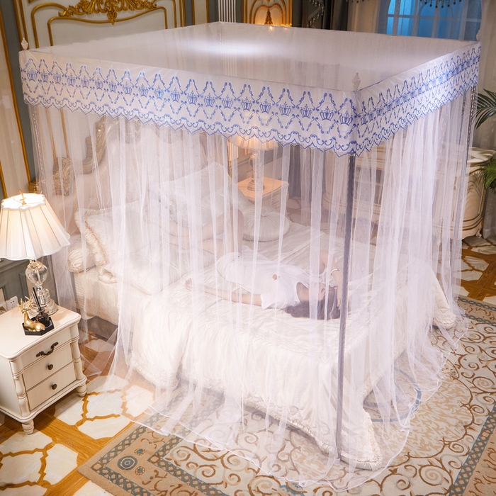 91家纺网 家纺一手货源 找家纺 冉美家纺 2026新款宫廷蚊帐 皇冠 恋情 幻彩 缤纷 皇冠-白色