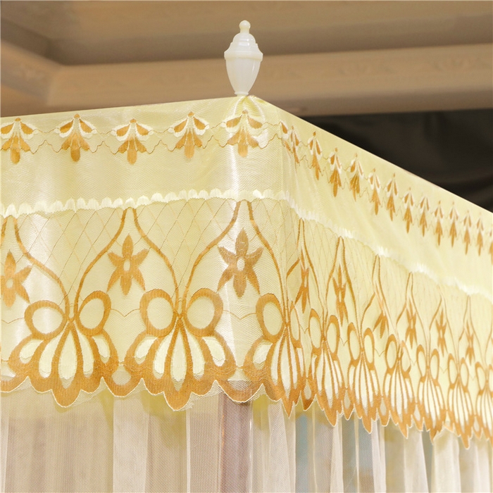 91家纺网 家纺一手货源 找家纺 冉美家纺 2026新款宫廷蚊帐 皇冠 恋情 幻彩 缤纷 恋情-黄色
