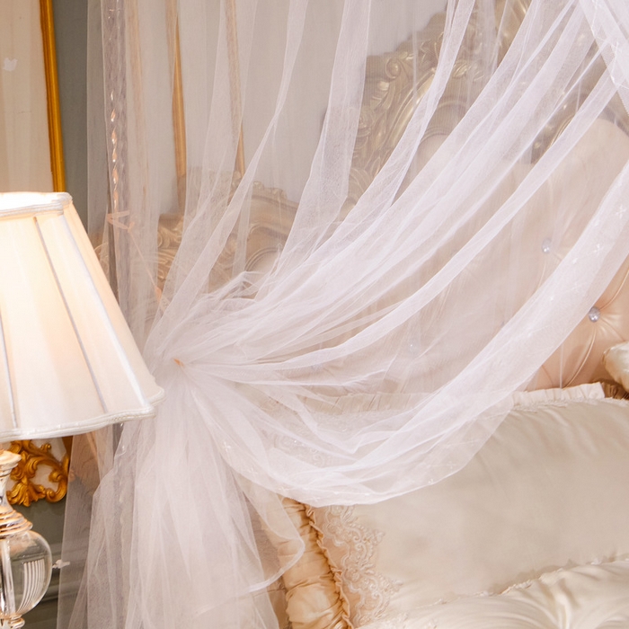 91家纺网 家纺一手货源 找家纺 冉美家纺 2026新款宫廷蚊帐 皇冠 恋情 幻彩 缤纷 皇冠-白色