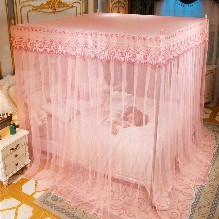 91家纺网 家纺一手货源 找家纺 冉美家纺 2026新款宫廷蚊帐 皇冠 恋情 幻彩 缤纷 恋情-玉色