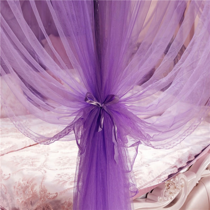 91家纺网 家纺一手货源 找家纺 冉美家纺 2026新款宫廷蚊帐 皇冠 恋情 幻彩 缤纷 繁花-紫色