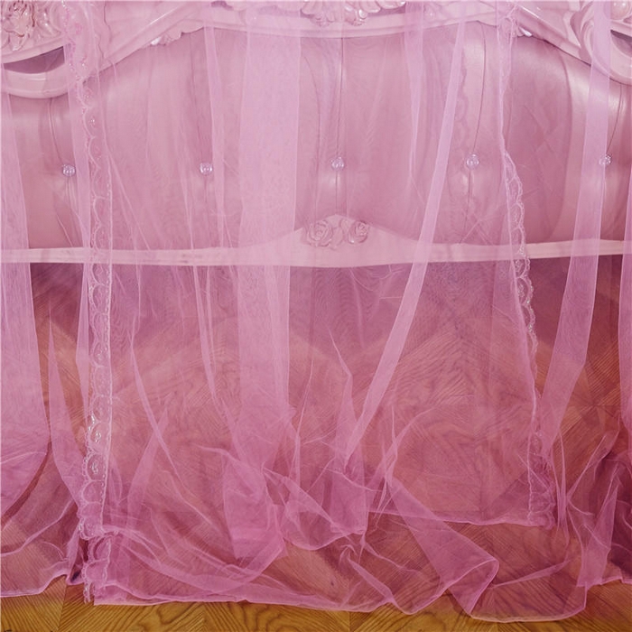 91家纺网 家纺一手货源 找家纺 冉美家纺 2026新款宫廷蚊帐 皇冠 恋情 幻彩 缤纷 繁花-粉色