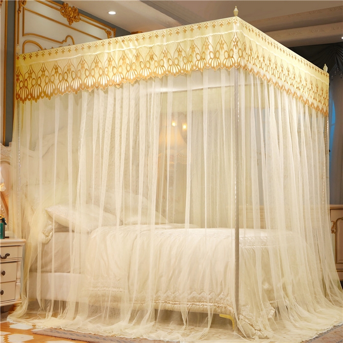 91家纺网 家纺一手货源 找家纺 冉美家纺 2026新款宫廷蚊帐 皇冠 恋情 幻彩 缤纷 恋情-黄色