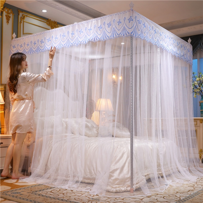 冉美家纺 2026新款宫廷蚊帐 皇冠 恋情 幻彩 缤纷 幻彩-白色