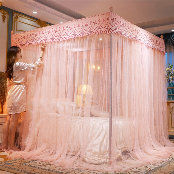 91家纺网 家纺一手货源 找家纺 冉美家纺 2026新款宫廷蚊帐 皇冠 恋情 幻彩 缤纷 幻彩-玉色