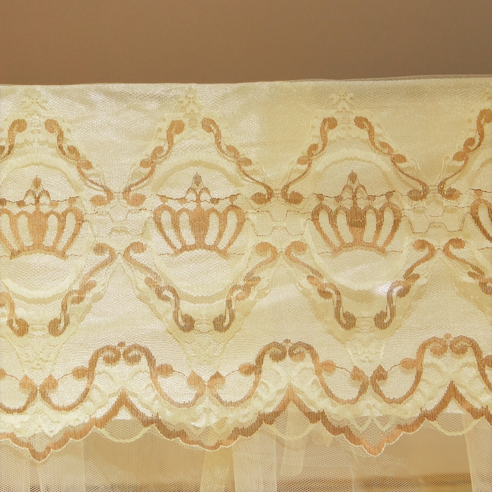 91家纺网 家纺一手货源 找家纺 冉美家纺 2026新款宫廷蚊帐 皇冠 恋情 幻彩 缤纷 皇冠-米黄