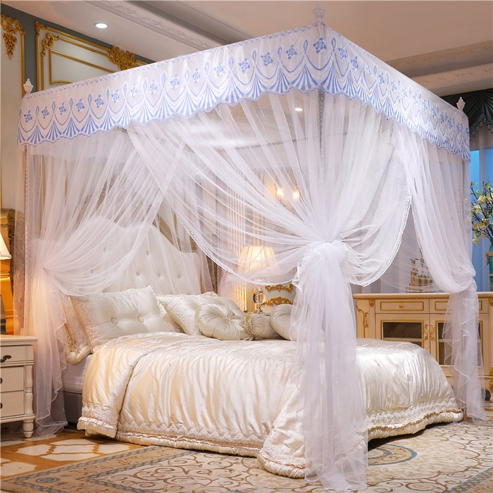 91家纺网 家纺一手货源 找家纺 冉美家纺 2026新款宫廷蚊帐 皇冠 恋情 幻彩 缤纷 幻彩-白色