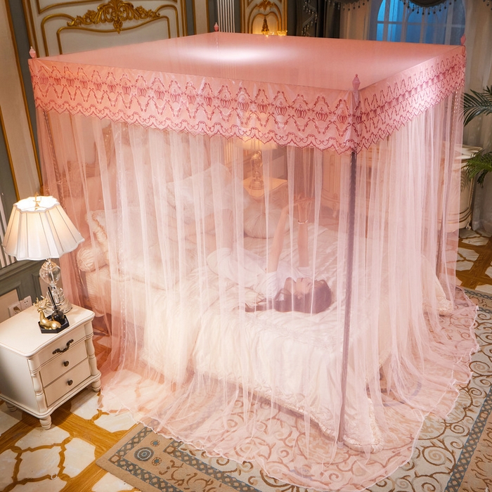 91家纺网 家纺一手货源 找家纺 冉美家纺 2026新款宫廷蚊帐 皇冠 恋情 幻彩 缤纷 皇冠-玉色