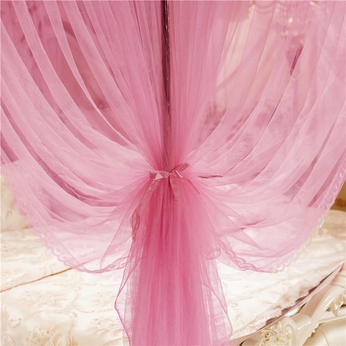 91家纺网 家纺一手货源 找家纺 冉美家纺 2026新款宫廷蚊帐 皇冠 恋情 幻彩 缤纷 繁花-粉色