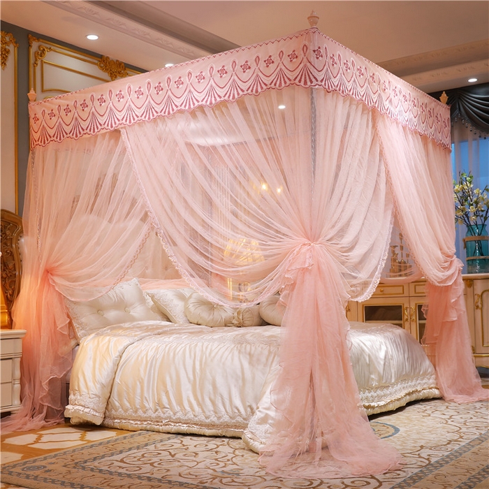 91家纺网 家纺一手货源 找家纺 冉美家纺 2026新款宫廷蚊帐 皇冠 恋情 幻彩 缤纷 幻彩-玉色