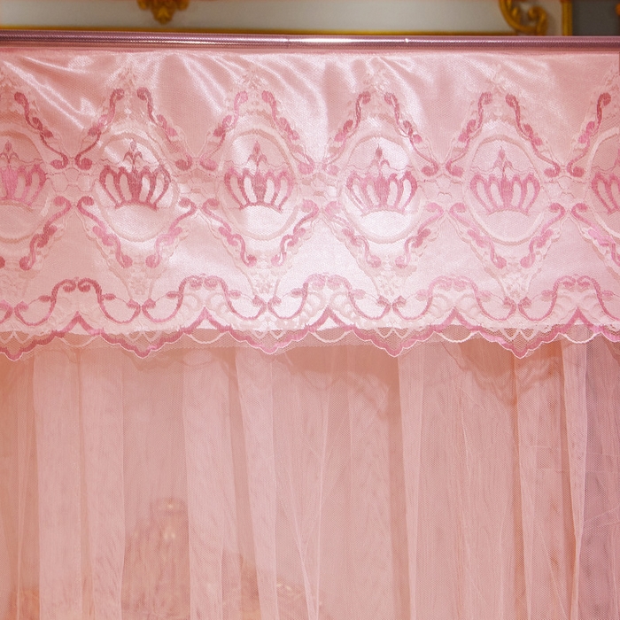 91家纺网 家纺一手货源 找家纺 冉美家纺 2026新款宫廷蚊帐 皇冠 恋情 幻彩 缤纷 皇冠-玉色