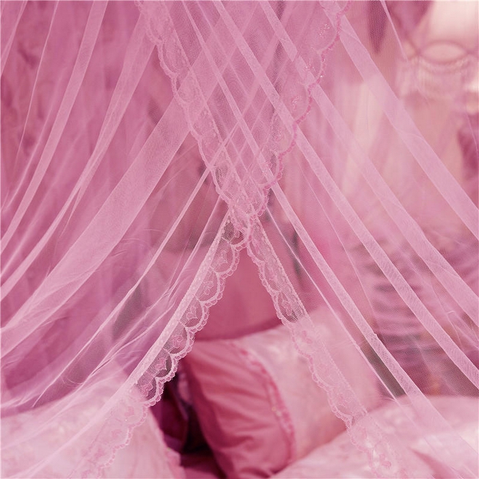 91家纺网 家纺一手货源 找家纺 冉美家纺 2026新款宫廷蚊帐 皇冠 恋情 幻彩 缤纷 繁花-粉色