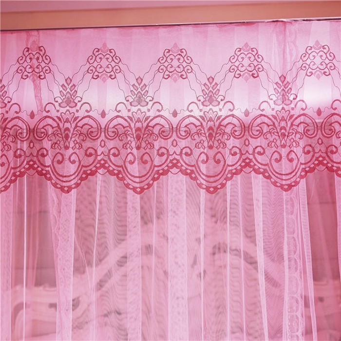 91家纺网 家纺一手货源 找家纺 冉美家纺 2026新款宫廷蚊帐 皇冠 恋情 幻彩 缤纷 繁花-粉色
