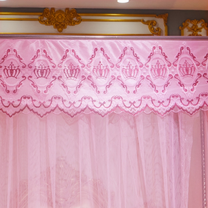 91家纺网 家纺一手货源 找家纺 冉美家纺 2026新款宫廷蚊帐 皇冠 恋情 幻彩 缤纷 皇冠-粉色