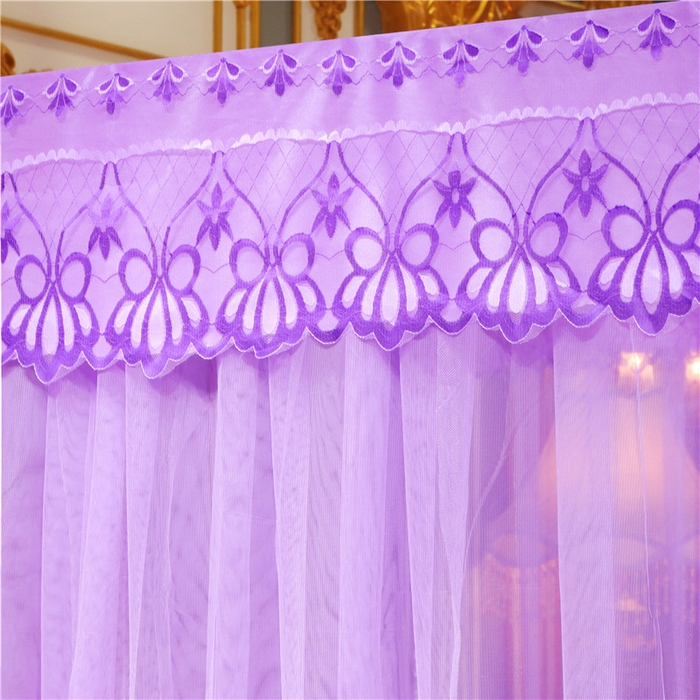 91家纺网 家纺一手货源 找家纺 冉美家纺 2026新款宫廷蚊帐 皇冠 恋情 幻彩 缤纷 恋情-紫色