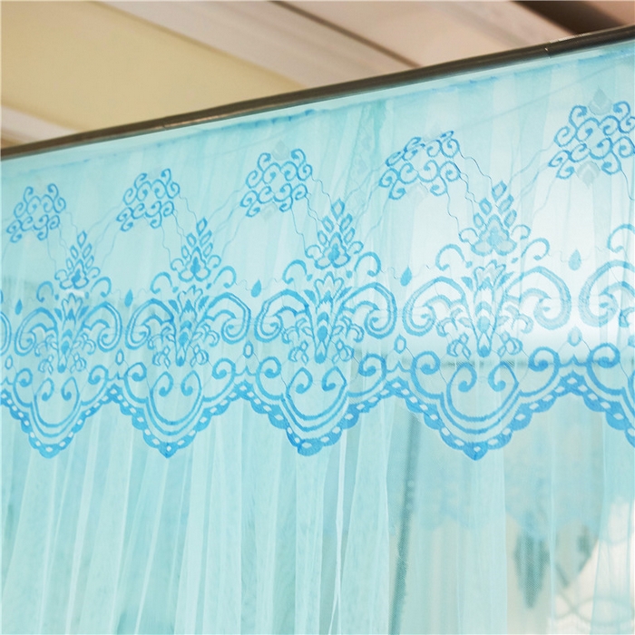 91家纺网 家纺一手货源 找家纺 冉美家纺 2026新款宫廷蚊帐 皇冠 恋情 幻彩 缤纷 繁花-水绿