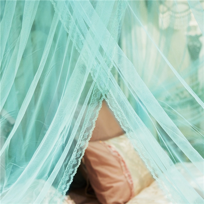 91家纺网 家纺一手货源 找家纺 冉美家纺 2026新款宫廷蚊帐 皇冠 恋情 幻彩 缤纷 繁花-水绿