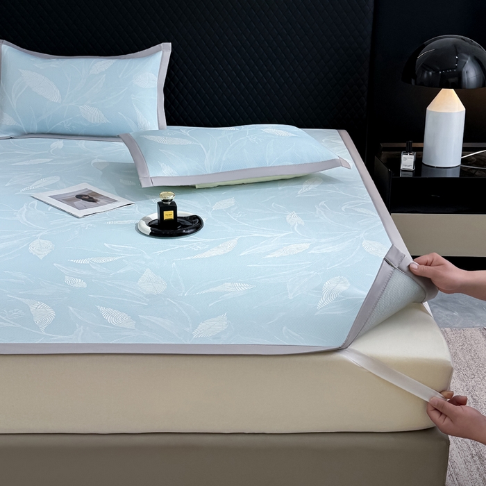 91家纺网 家纺一手货源 找家纺 （总）999家纺 2026新款高端轻奢复合PE中分子乙纶凉感大提花凉席软席