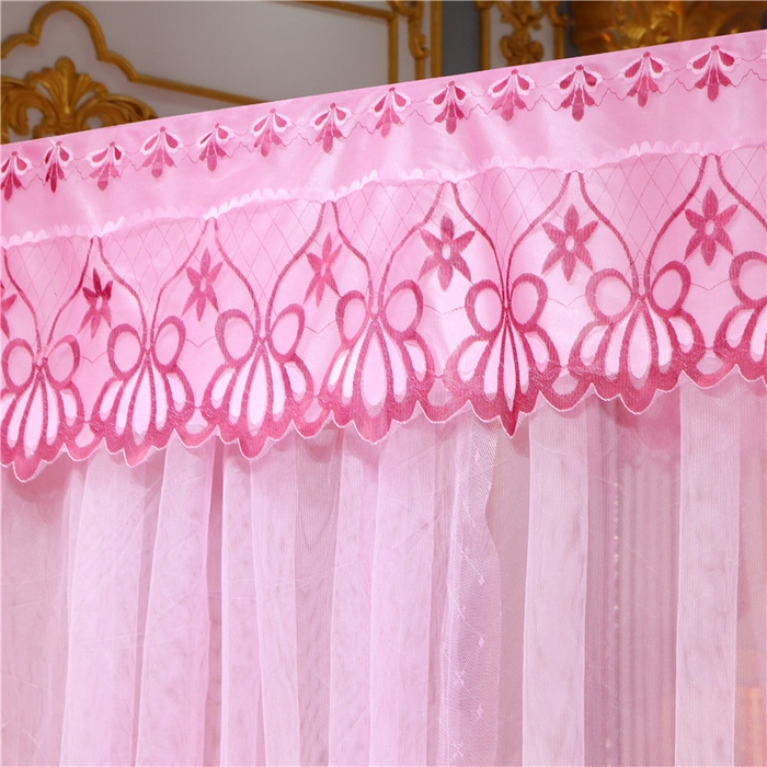 91家纺网 家纺一手货源 找家纺 冉美家纺 2026新款宫廷蚊帐 皇冠 恋情 幻彩 缤纷 恋情-粉色