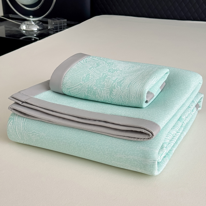 91家纺网 家纺一手货源 找家纺 999家纺 2026新款高端轻奢复合PE中分子乙纶凉感大提花凉席软席 山水