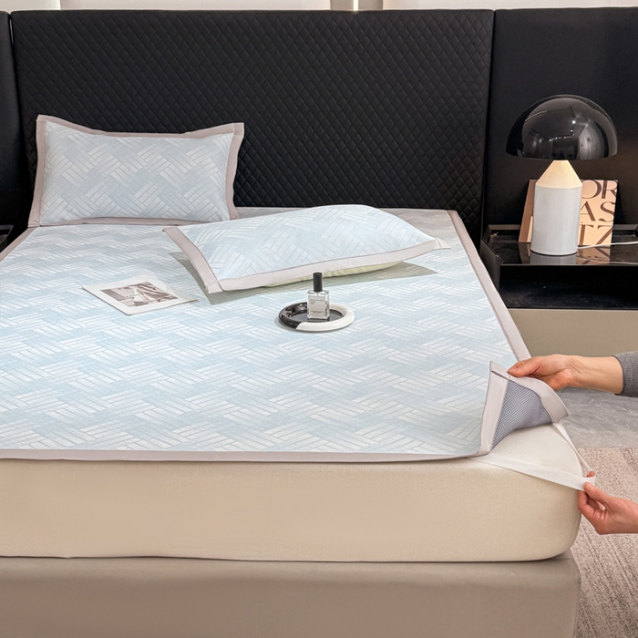 91家纺网 家纺一手货源 找家纺 999家纺 2026新款高端轻奢复合PE中分子乙纶凉感大提花凉席软席 罗马