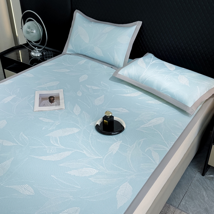 91家纺网 家纺一手货源 找家纺 999家纺 2026新款高端轻奢复合PE中分子乙纶凉感大提花凉席软席 爱意