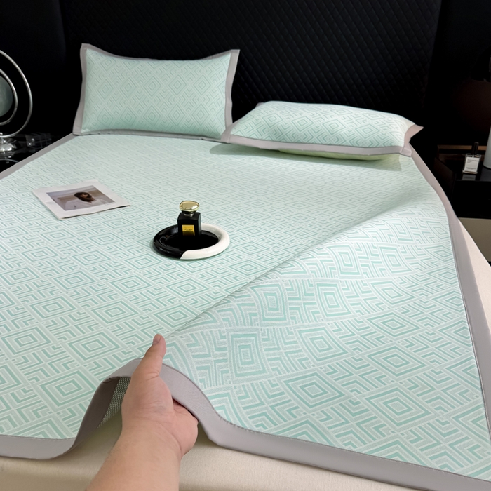 91家纺网 家纺一手货源 找家纺 999家纺 2026新款高端轻奢复合PE中分子乙纶凉感大提花凉席软席 轻奢