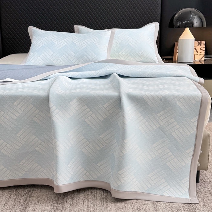 999家纺 2026新款高端轻奢复合PE中分子乙纶凉感大提花凉席软席 罗马