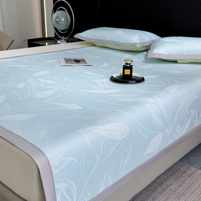 91家纺网 家纺一手货源 找家纺 999家纺 2026新款高端轻奢复合PE中分子乙纶凉感大提花凉席软席 爱意