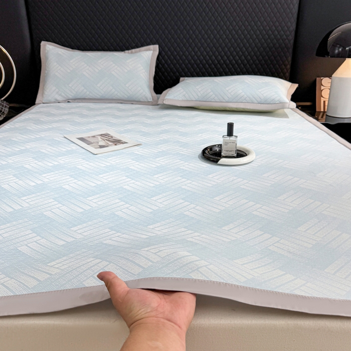 91家纺网 家纺一手货源 找家纺 999家纺 2026新款高端轻奢复合PE中分子乙纶凉感大提花凉席软席 罗马