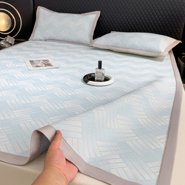 91家纺网 家纺一手货源 找家纺 999家纺 2026新款高端轻奢复合PE中分子乙纶凉感大提花凉席软席 罗马