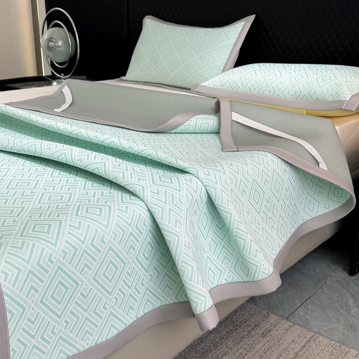 91家纺网 家纺一手货源 找家纺 999家纺 2026新款高端轻奢复合PE中分子乙纶凉感大提花凉席软席 轻奢