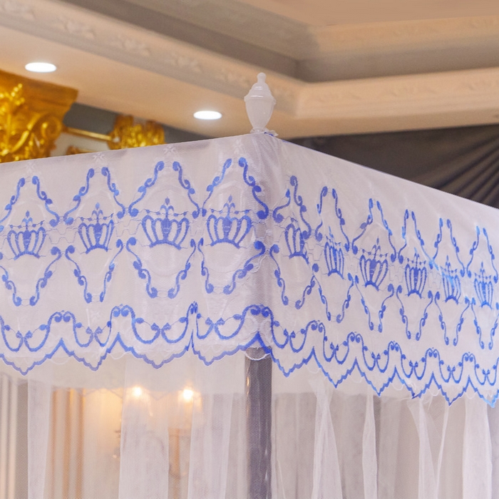 91家纺网 家纺一手货源 找家纺 冉美家纺 2026新款宫廷蚊帐 皇冠 恋情 幻彩 缤纷 皇冠-白色