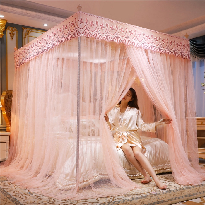 91家纺网 家纺一手货源 找家纺 冉美家纺 2026新款宫廷蚊帐 皇冠 恋情 幻彩 缤纷 幻彩-玉色