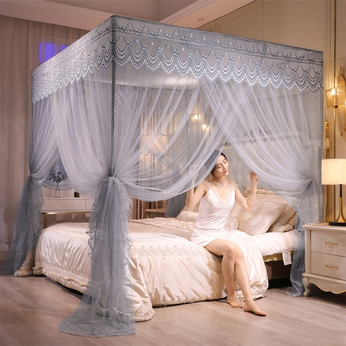 91家纺网 家纺一手货源 找家纺 冉美家纺 2026新款宫廷蚊帐 皇冠 恋情 幻彩 缤纷 缤纷-烟灰