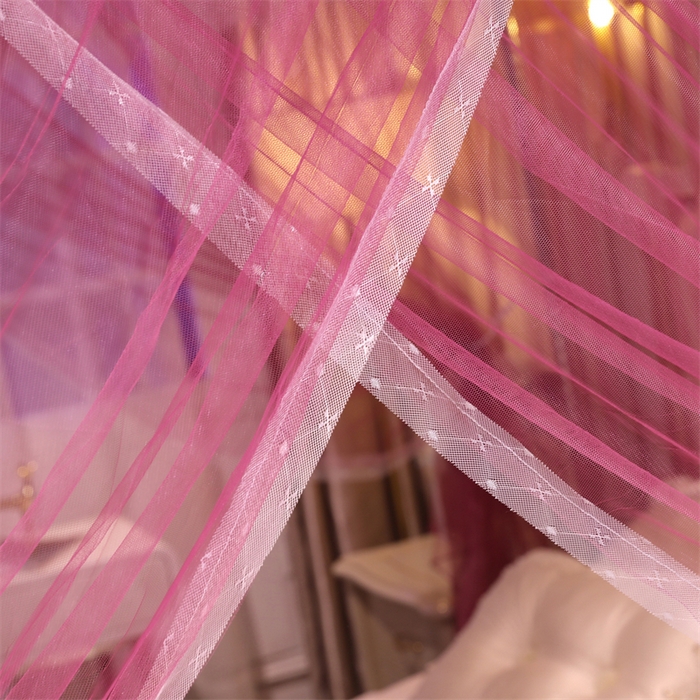 91家纺网 家纺一手货源 找家纺 冉美家纺 2026新款宫廷蚊帐 皇冠 恋情 幻彩 缤纷 缤纷-玫红