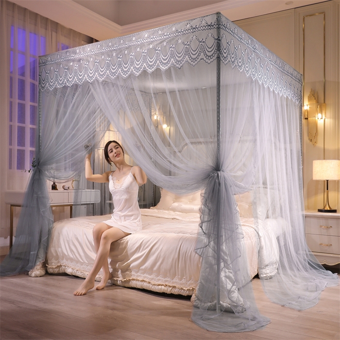 91家纺网 家纺一手货源 找家纺 冉美家纺 2026新款宫廷蚊帐 皇冠 恋情 幻彩 缤纷 缤纷-烟灰