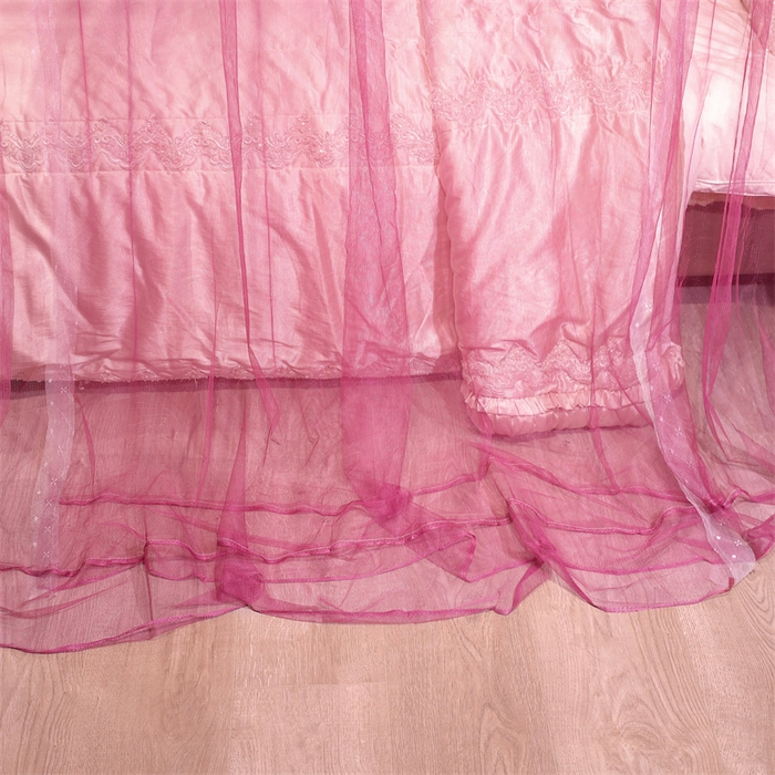 91家纺网 家纺一手货源 找家纺 冉美家纺 2026新款宫廷蚊帐 皇冠 恋情 幻彩 缤纷 缤纷-玫红