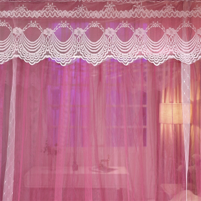 91家纺网 家纺一手货源 找家纺 冉美家纺 2026新款宫廷蚊帐 皇冠 恋情 幻彩 缤纷 缤纷-玫红