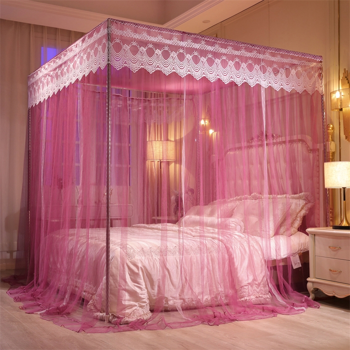 91家纺网 家纺一手货源 找家纺 冉美家纺 2026新款宫廷蚊帐 皇冠 恋情 幻彩 缤纷 缤纷-玫红