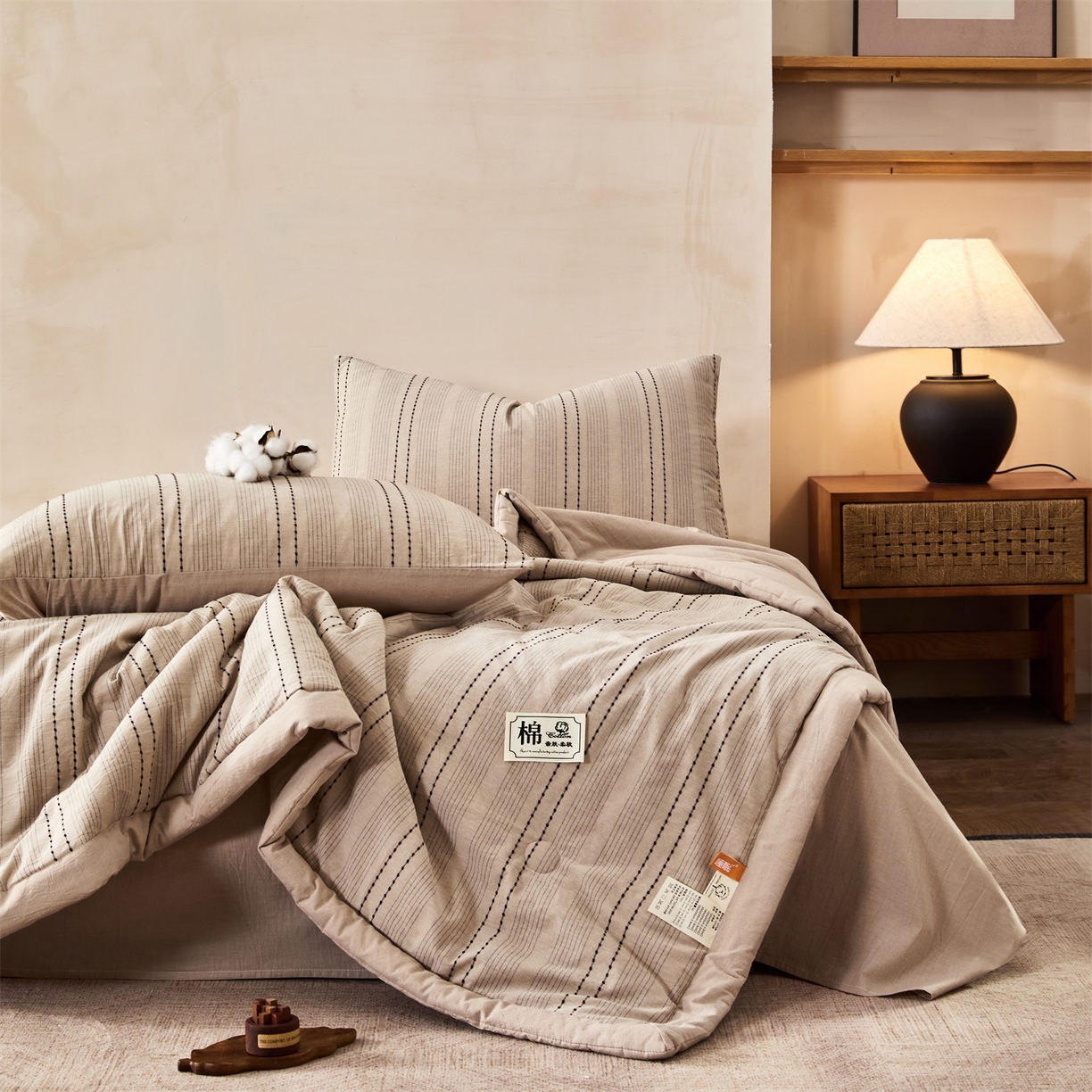 91家纺网 家纺一手货源 找家纺 （总）恬思语家纺 2026新款全棉色织提花棉花夏被夏凉被空调被-流光