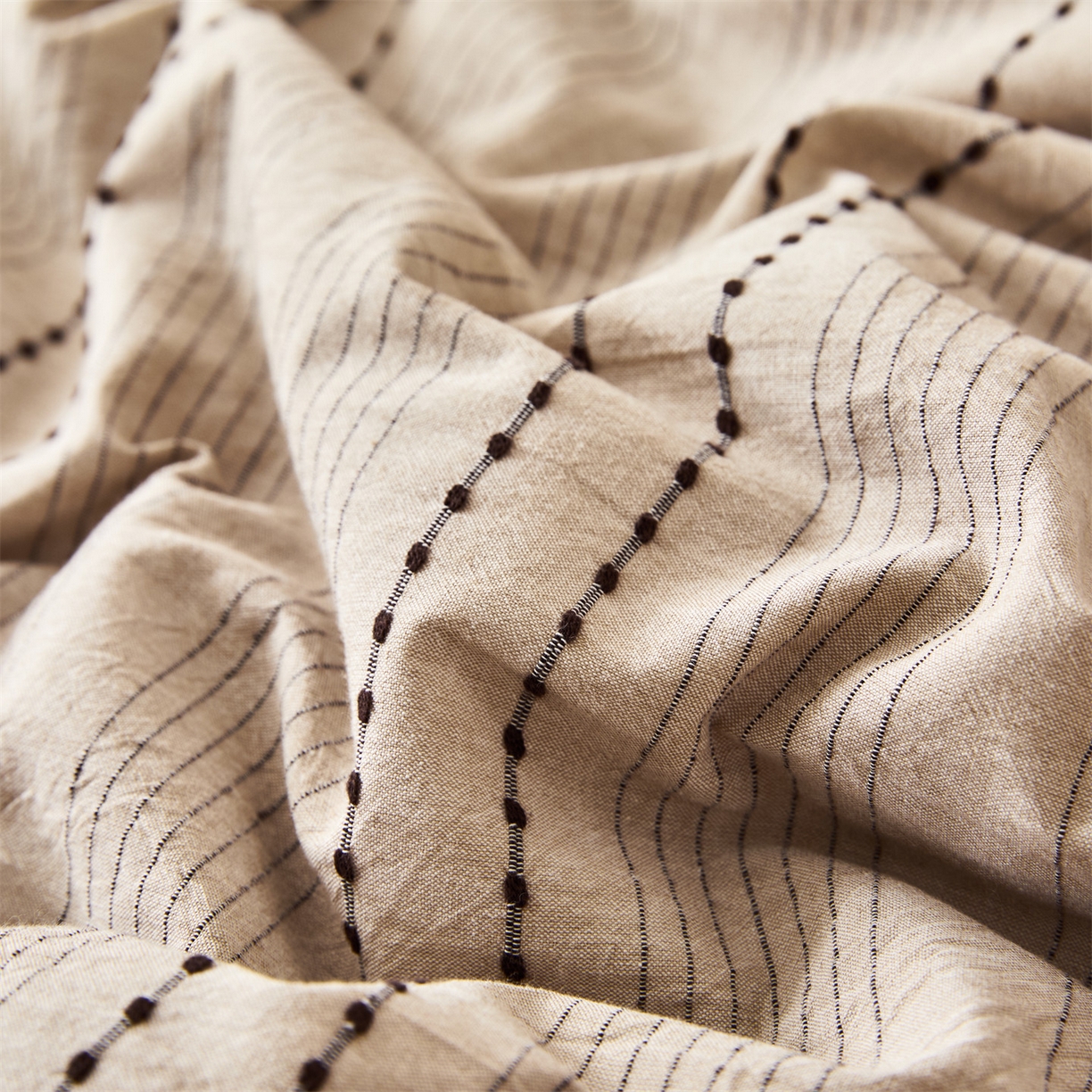 91家纺网 家纺一手货源 找家纺 恬思语家纺 2026新款全棉色织提花棉花夏被夏凉被空调被-流光 流光-咖