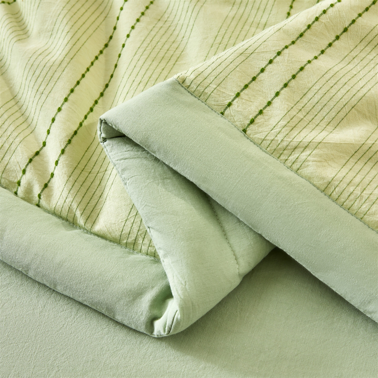 91家纺网 家纺一手货源 找家纺 恬思语家纺 2026新款全棉色织提花棉花夏被夏凉被空调被-流光 流光-绿